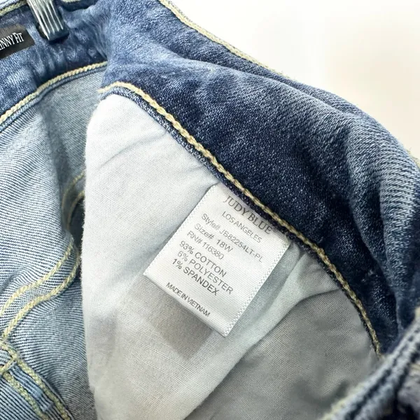 Judy Blue‎ Plus Size 18W Jeans Skinny High Rise Solid Stretch Denim 1108 - Image 11