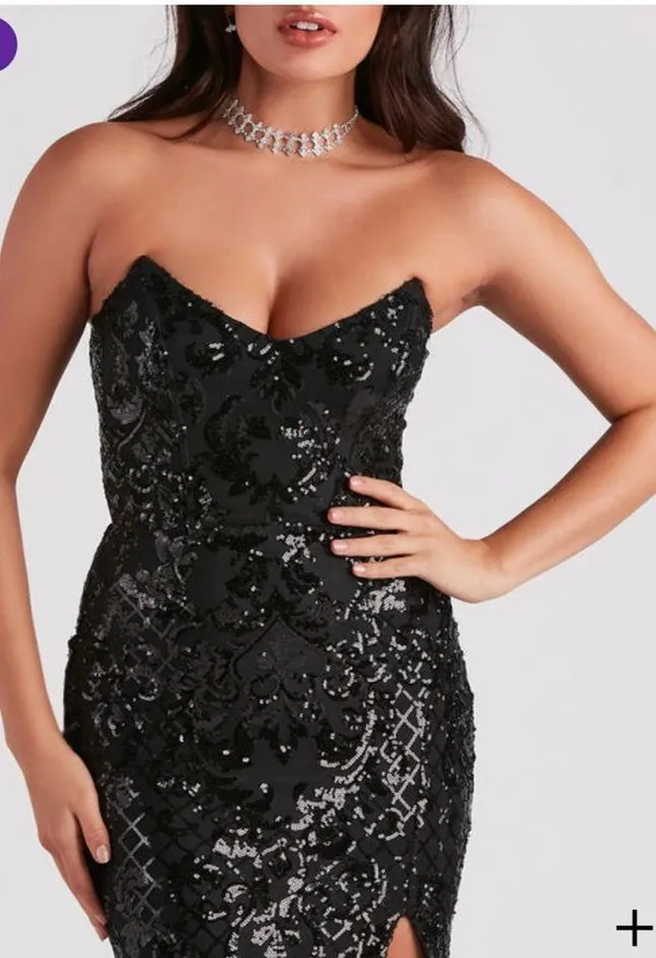 Black Strapless Windsor Dress - Image 2