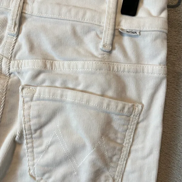 Mother The Hustler‎ Ankle Fray Cream White Corduroy Ribbed Jeans Size 25 - Image 6