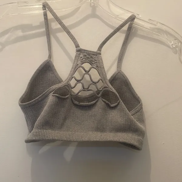 Intimately free people bra gray sports bra razor back size small - Image 2