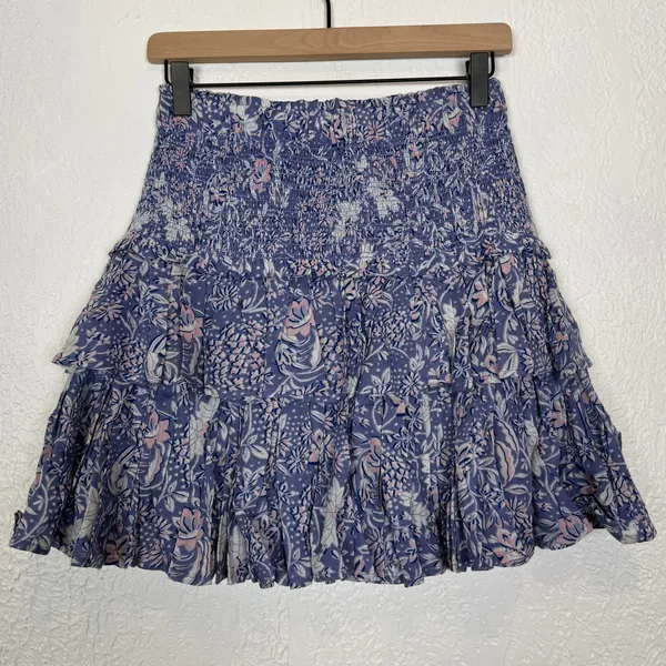 Sundry Wild Floral Smocked Tiered Ruffle Mini Skirt Size 2 / Medium NWT - Image 2