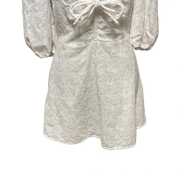 NICHOLAS Danni Bow-detailed Broderie Anglaise Mini Dress White Size US 8‎ - Image 5