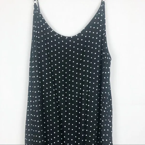Polka Dot Sleeveless Ruffle Hem Tank Dress Size Medium - Image 11