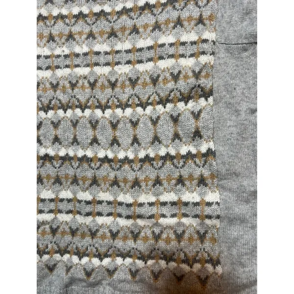J. Crew Fair Isle Geometric Pattern Merino Wool Blend Crewneck Sweater Size‎ Med - Image 4