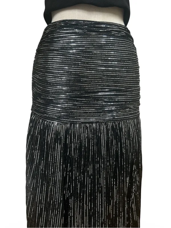 Sabina Musayev Lolite Drop Waist Sparkly Midi Skirt in Black Size X-Small Party - Image 4
