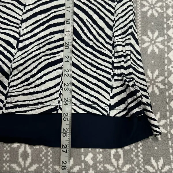 Chico's Zebra Two-In-One Top Medium Chico's 1‎ Workwear Casual Effortless Office - Image 9