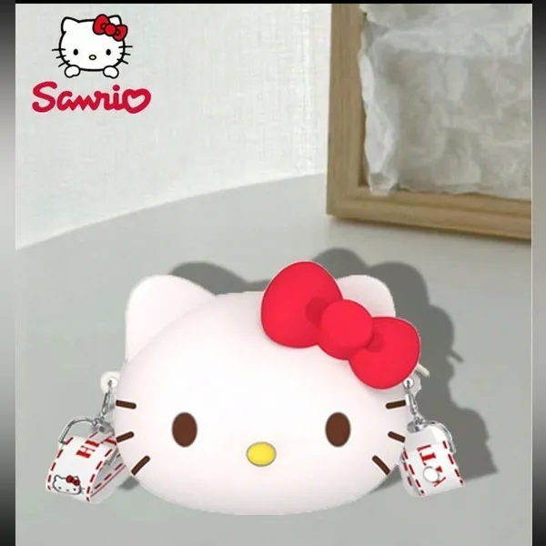 NWT Small Hello Kitty Silicone Purse/ Crossbody Bag, Approx 5” by 4” Sanrio - Image 2