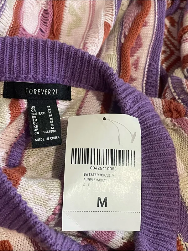 NWT Forever 21 Coogi Inspired Knit Crew Neck Sweater Size Medium - Image 3