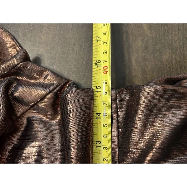 Sugarlips Sz Large Rina Metallic Aspen Dress Formal Wedding Gala Stretch Bronze - Image 6