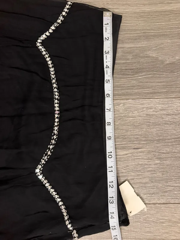 Vintage Black Chiffon Beaded & Sequins Skirt - Image 8