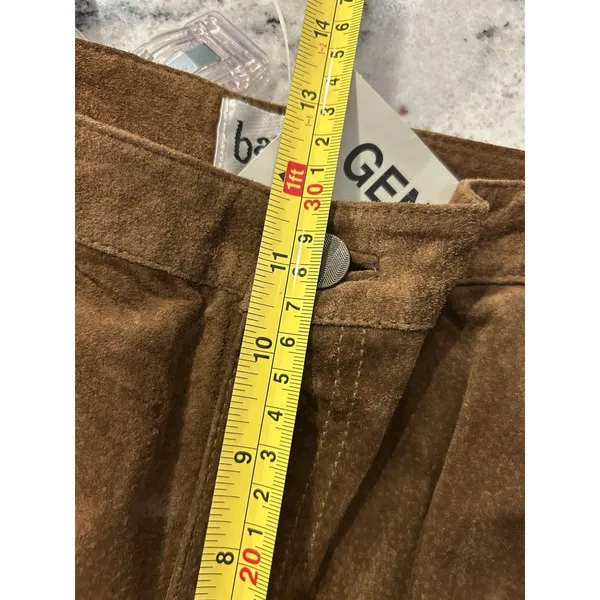 Bagatelle New Vintage 90s Brown Genuine Suede Leather Pants Women’s 16 High Rise Straight - Image 9