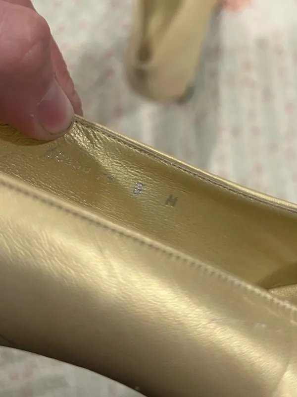 Charles Jourdan Metallic Gold Leather High Heel Pumps - Image 6