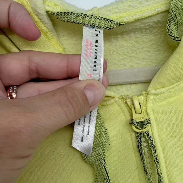 FP Movement Free People‎ Womens Yellow Half Zip Hoodie Sweatshirt Size XS - Image 7