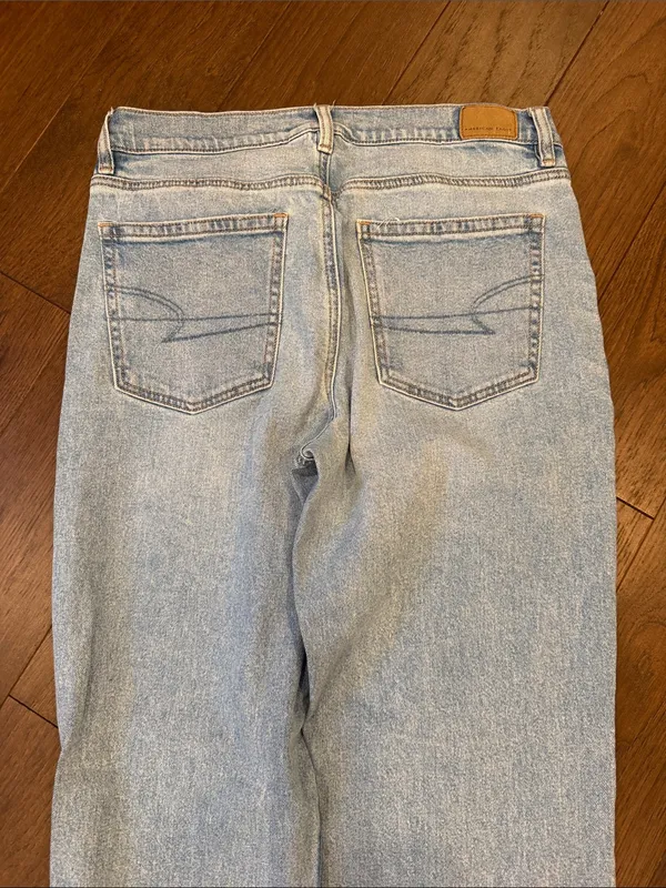 American Eagle Stretch Light Blue Straight Leg Jeans Size 10 Long - C66-017 - Image 6