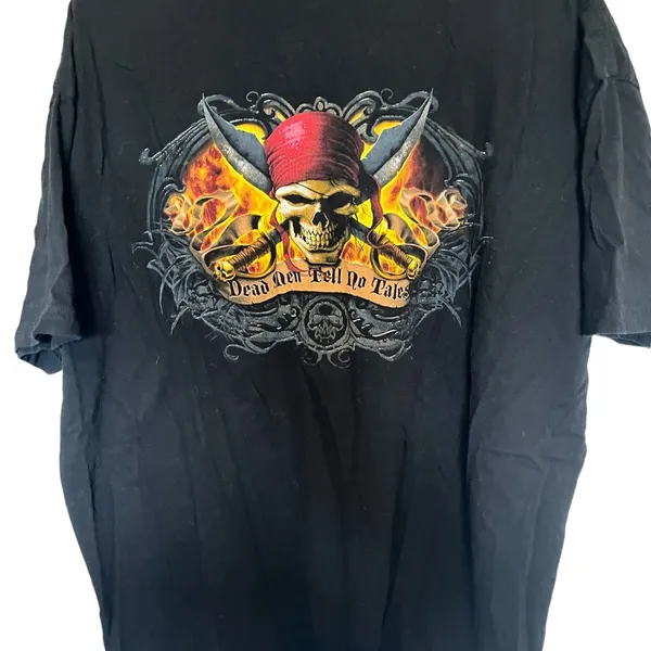Vintage DISNEY WORLD Pirates Of Caribbean Dead Men Tell No Tales Shirt 2xl - Image 2
