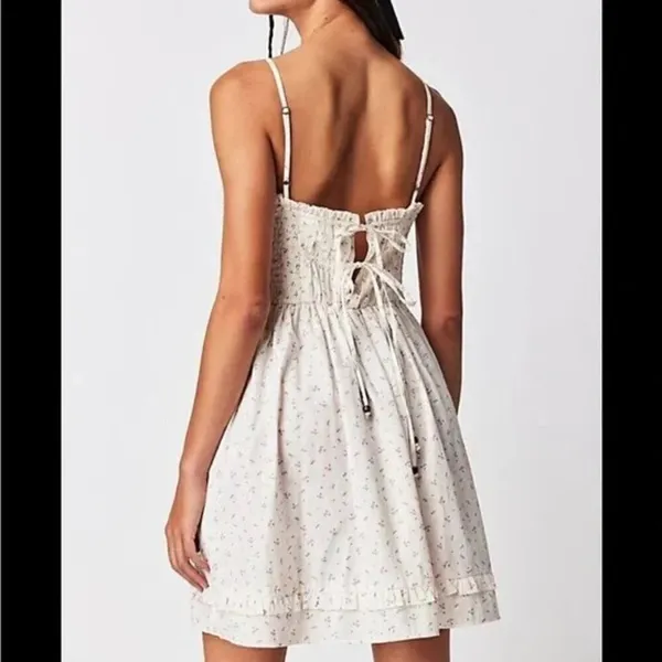 Free People Gabby Pink Floral Mini Dress Size Medium SKU#C24127 - Image 7