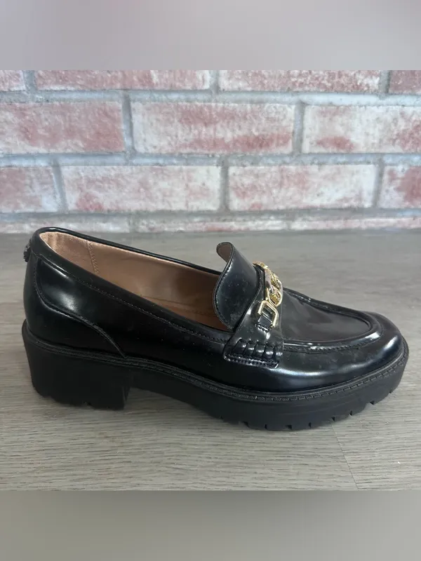 Sam Edelman Teagan Lug Sole Chunky Loafers Black Women’s 8 Academia - Image 4
