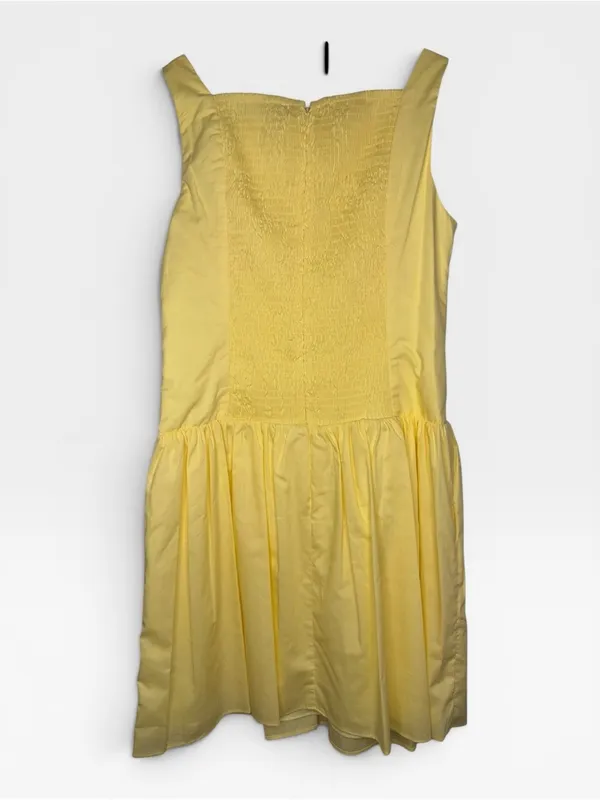 Julia Jordan Yellow Cotton Poplin Drop Waist Button Mini Dress Size 4 NWT - Image 8