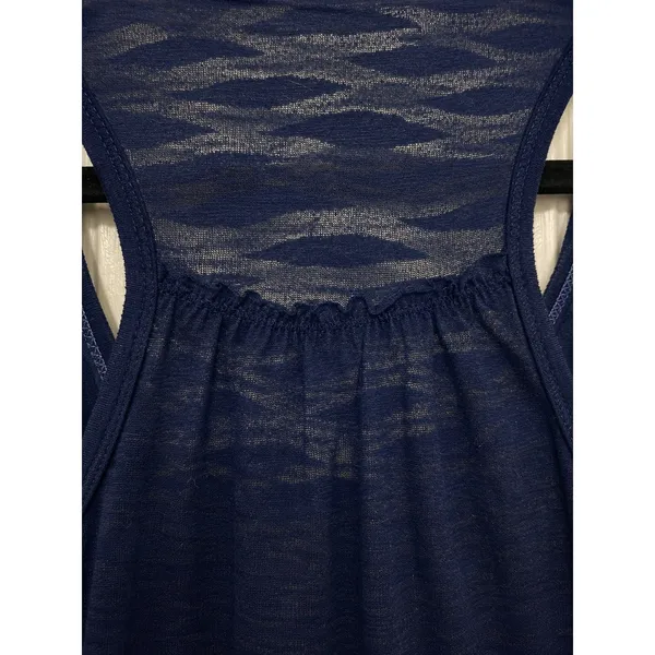 Alo Yoga Slouchy Sheer Slub Racerback Tank Top Navy Blue Size L - Image 4