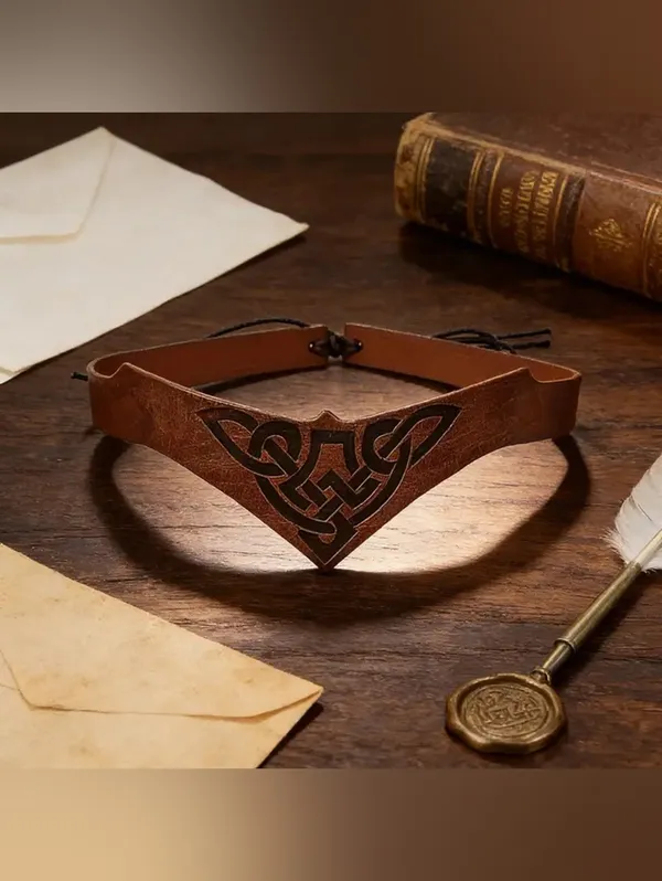 Vintage Style Medieval Celtic Viking Faux Leather Headband Cosplay Accessory - Image 6
