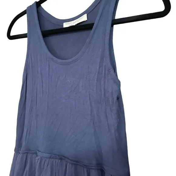 LOFT Women's Navy Textured Sleeveless Maxi Dress XS - Image 4