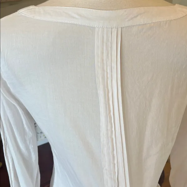 Romantic Free People ivory blouse oversized long top Womens S Button Up Lace - Image 10