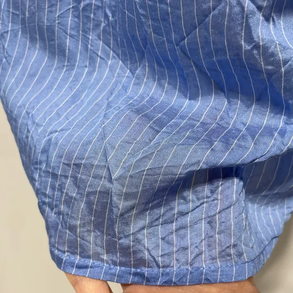 Zara Wrinkled Drawstring Waist Striped Shirt 4387/042/044 Blue White Size XL - Image 16