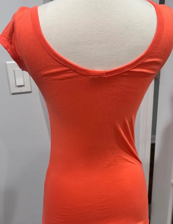 Active USA Coral-Pink Cap-Sleeve Top - Image 5