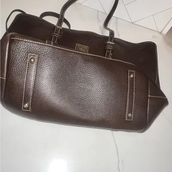 Dooney & Bourke Pebble Grain Tote Brown Leather Shoulder Bag - Image 11