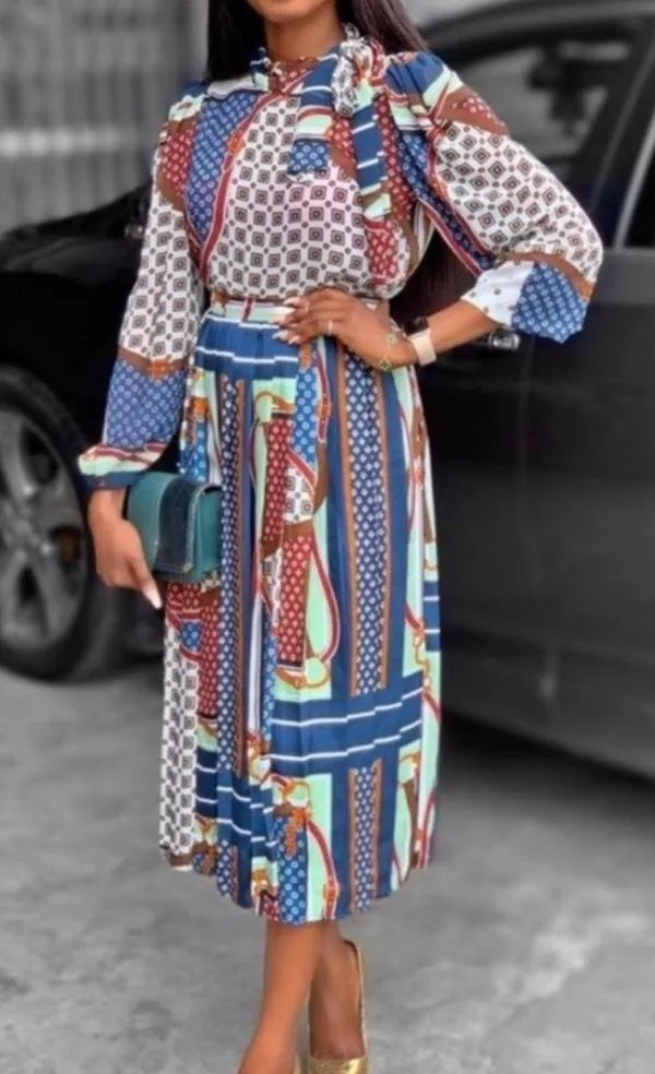 ZARA Multicolored Printed Pleated Midi Skirt - Image 2