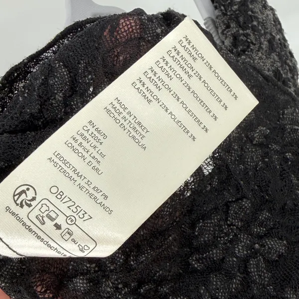 Free People Womens‎ Black Lace Asymmetrical Strapless Top Size M Boho Goth NWT - Image 5
