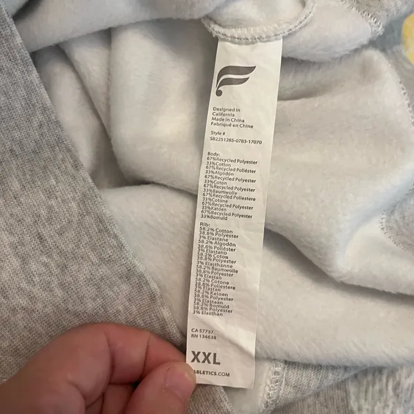 Fabletics Cozy Fleece Half‎ Zip Pullover Gray Women’s Sweatshirt XXL - Image 4