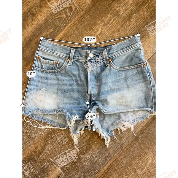 Levi’s 501 Denim Jean Shorts Cut Off Button Fly Size 27 Distressed - Image 6