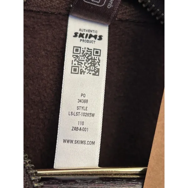 SKIMS Oversize Fleece Half Zip Pullover in Espresso small NWT - Image 9