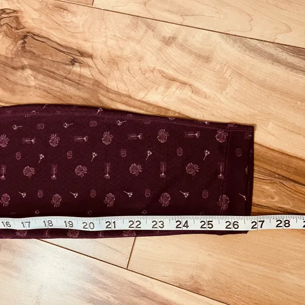 Patagonia Capilene Midweight Base Layer Pants Womens XS Burgundy Floral Pattern - Image 5