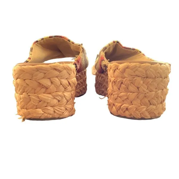 Coconuts Canvas Stripe Woven Platform Espadrille Mule Sandals Women’s Size 9 - Image 3