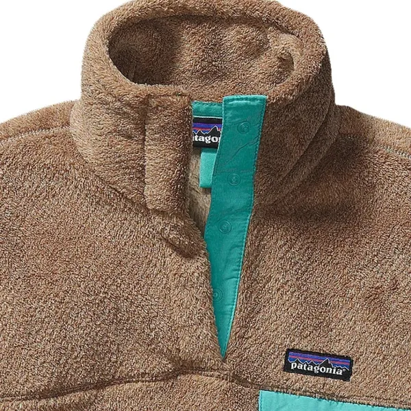 PATAGONIA Women's Re-Tool Snap-T Pullover Brown Tan Blue Size Small Winter Coat - Image 4