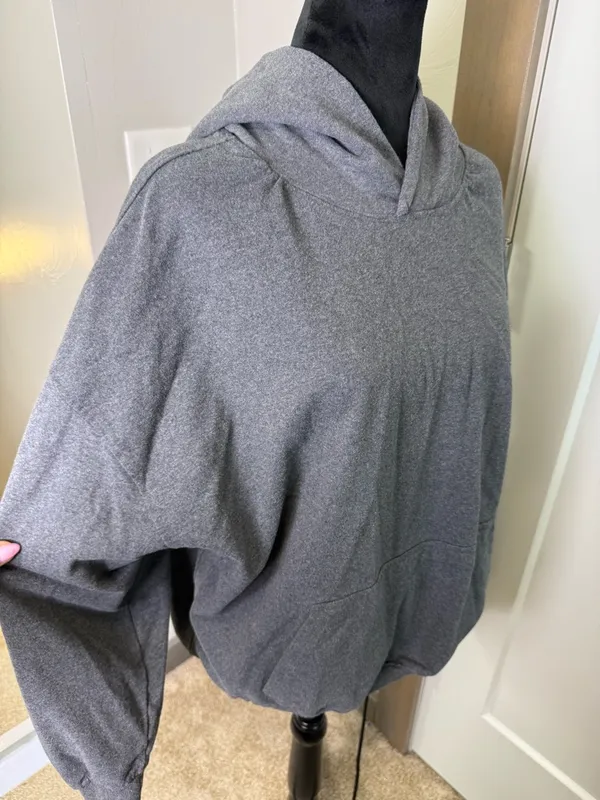 Brooklyn Cloth Boxy Originals Heavyweight Reverse Seam Hoodie Sweatshirt Grey XL - Image 3