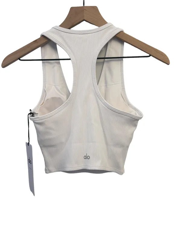 Alo GODDESS RIBBED CROPPED RACERBACK TANK White XS ( Sold Out) - Image 9