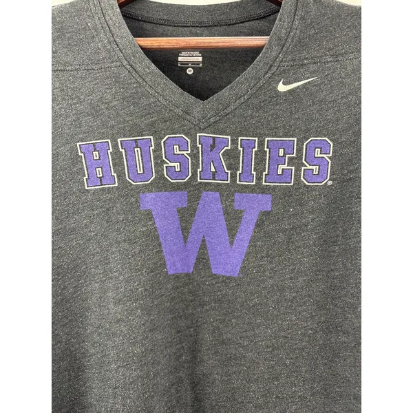 Women’s Nike Medium Gray Huskies V-Neck Shirt - Image 2