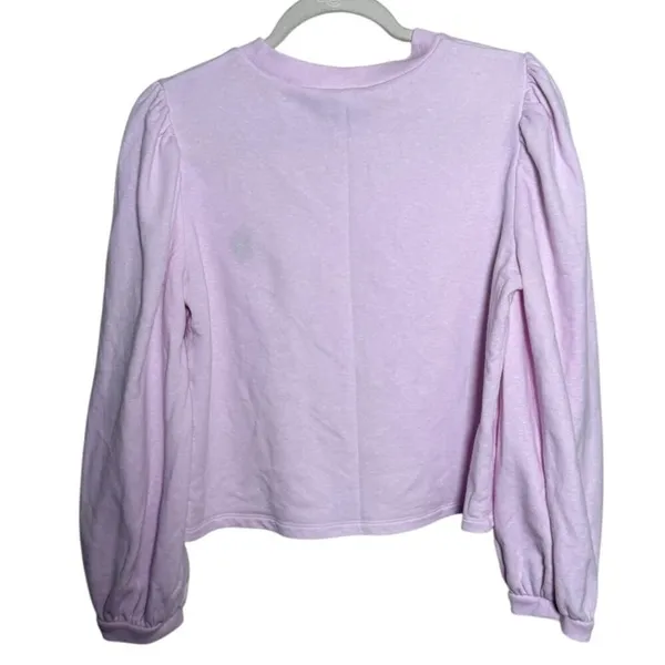 Hill House Teddy Puff Sleeve Sweatshirt – Pink Cozy Pullover, Women’s Size M - Image 5