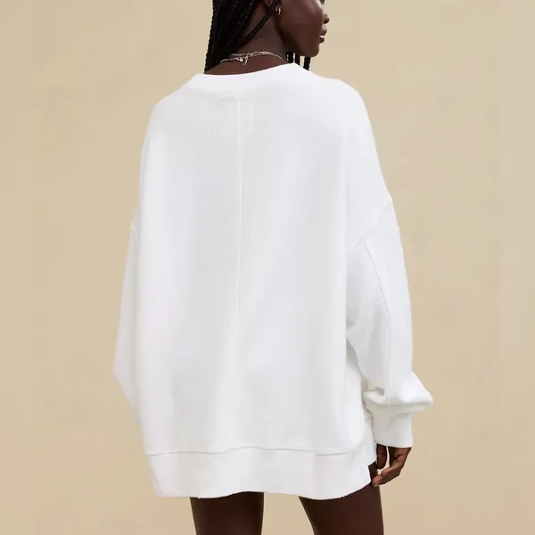 Aerie White Big Chill Oversized Distressed Sweatshirt - Image 2
