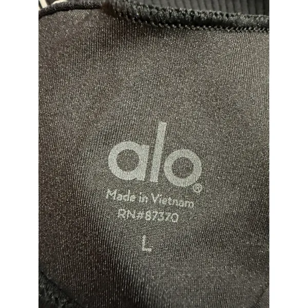 Alo Yoga Womens Ribbed T-Back Sports Bra Black V-Neck Spaghetti Strap Large - Image 5