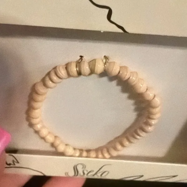 SSEKO Chic Cream Beaded Bracelet‎ with Charm - Image 2