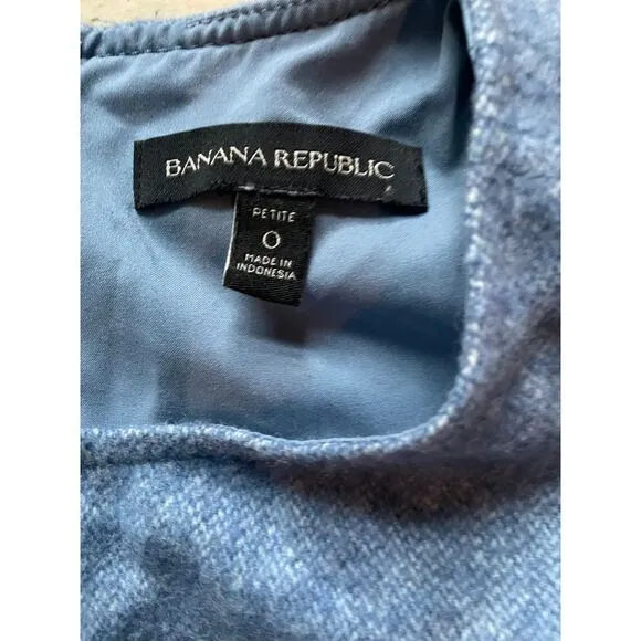 Banana Republic‎ Petite blue Denim Short-Sleeve Dress Casual Office Wear size 0 - Image 2