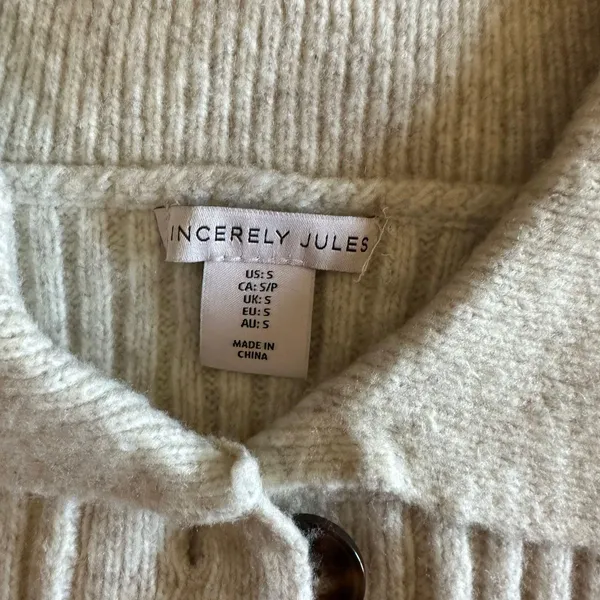 Collared/vest Sleeveless Sweater Tan - Image 2