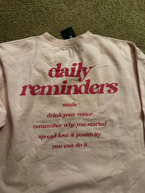 Daily Reminder Pink Oversized Hoodie - Image 6