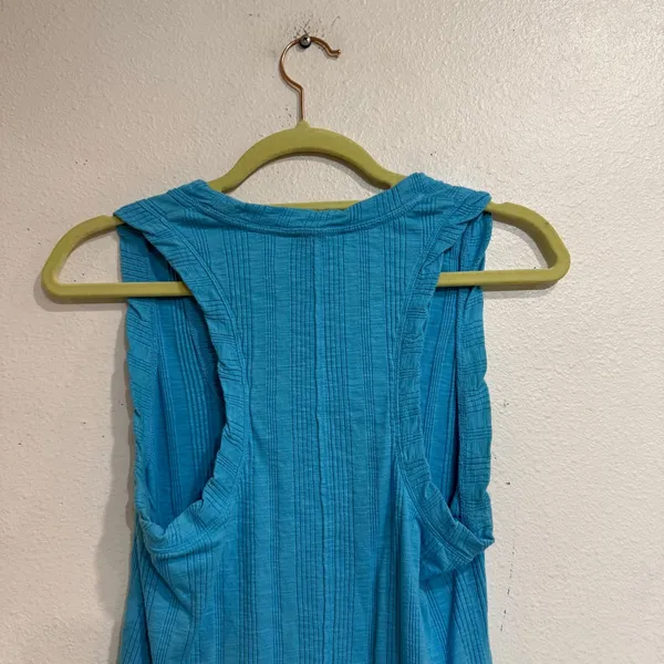 Pilcro Turquoise Blue Ribbed Scoop Neck Tank Top Sz M - Image 8