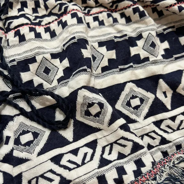 Easel Navy Blue White Geometric Shorts - Image 3
