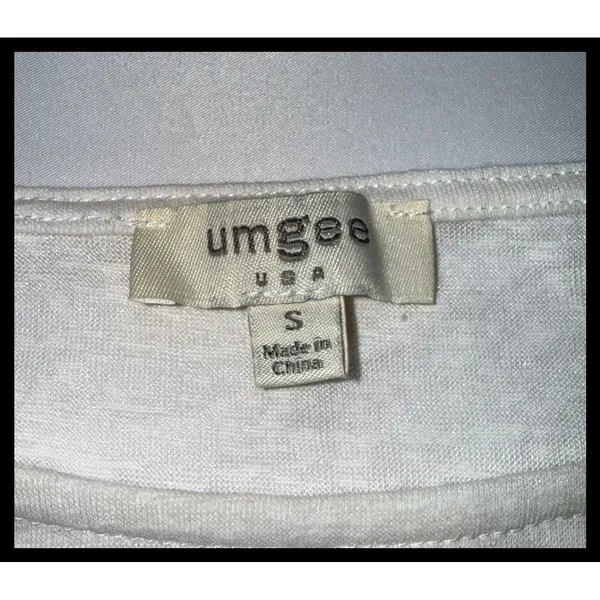 Umgee‎ Ruffle Hem Top Womens Small Ivory Cotton Short Sleeve Boho Blouse - Image 2
